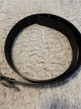 Leather Belt with Silver Buckle